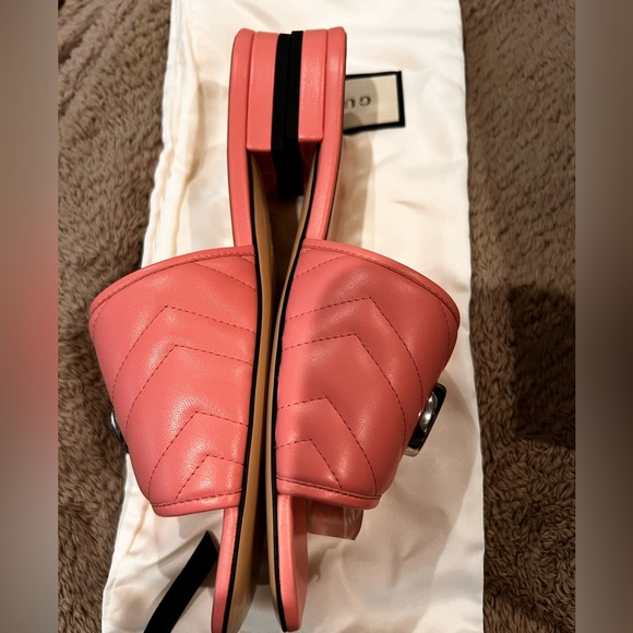 Brand New Gucci Double GG Marmont Sandal Slide in Dusty Pink Color EU 38 US 7.5 - Picture 2 of 10